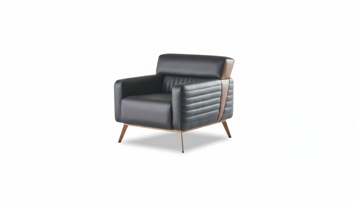 Sessel Arbeitszimmer 1-Sitzer Schwarz Einfarbig Modern Design Wohnzimmer