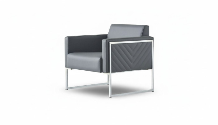 Sessel Arbeitszimmer 1-Sitzer Grau Einfarbig Modern Design Wohnzimmer