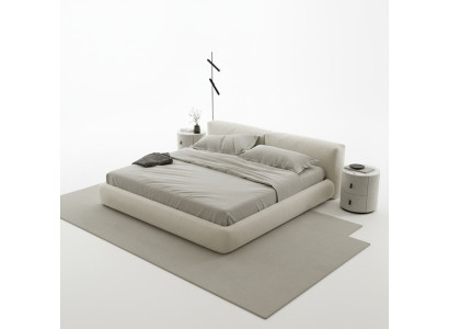 Elegáns szürke ágy modern dizájnnal