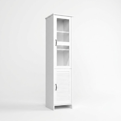 Modern fehér MDF és üveg vitrín