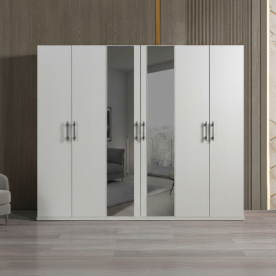 Modern fehér tárolószekrény 254 cm