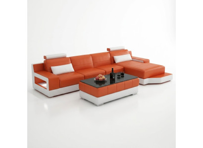 Ecksofa Textil Stoff Leder Polster Sofas Sofa Couch Garnitur Wohnlandschaft ULM