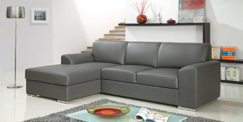 Innovation im Wohnzimmer Ecksofas mit Stoffpolsterung und ausziehbarer Schlaffunktion