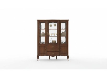 Hochwertige Vitrine Schrank Holz Glas Vitrinen Klassische Italienische Möbel Neu