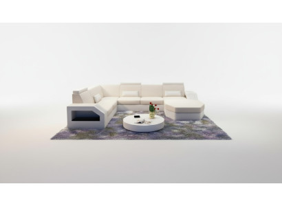 Designer Sofa Ecksofa Leder Stoff Textil Polster Garnitur Wohnlandschaft