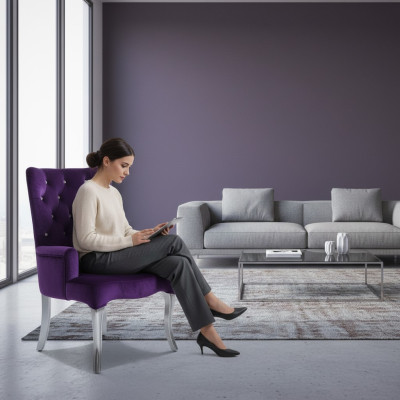 Designer Sessel Samt Sofa Lounge Club Sofa mit Kristallsteinen Stuhl Stühle Neu