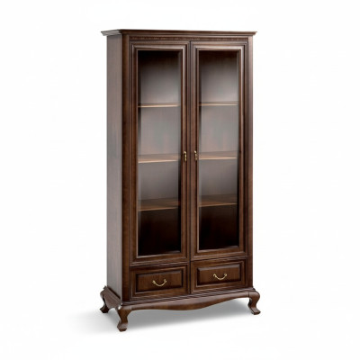 Klassische Vitrine Schrank Wohnzimmer Vitrinenschrank Vitrinen Neu V-W2 Glas