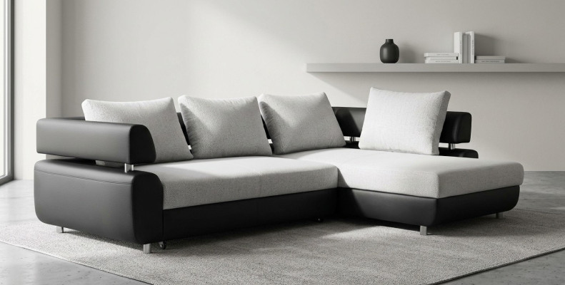 Ecksofa Wohnlandschaft + Bettfunktion Sofa Ecksofa Couch Ecke Polster Garnitur