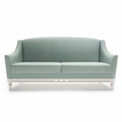 Chippendale Sofa 3 Sitzer Landhaus Stoffsofa mit Holz Designer Garnitur