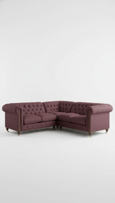 Chesterfield Ecksofa Couch Designer Polster Ecke Textil Sofa Garnitur 1013-14