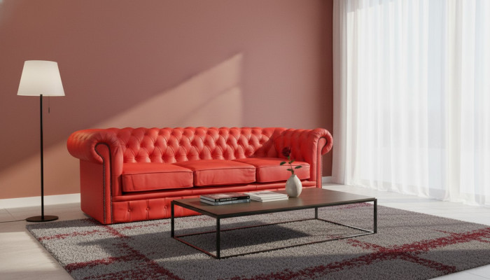 Chesterfield Polster Sofa Couch Designer Garnitur 3 Sitz Couchen Klassisch *Neu*