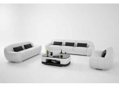 Sofagarnitur 3+2+1 Couch Polster Sitz Leder Garnitur Designer Set Neu Homberg W