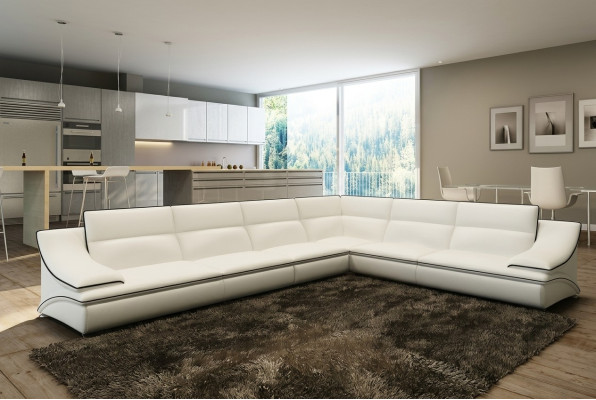 Ecksofa Polster Garnitur Couch Sofa Wohnlandschaft Sitz Eck Textil Leder