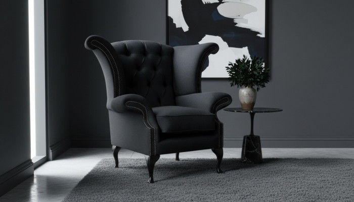 Ohrensessel Sessel Fernseh Design Polster Sofa Couch Chesterfield Textil Neu 353