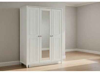 Weißer Kleiderschrank mit Spiegel für modernes Schlafzimmer