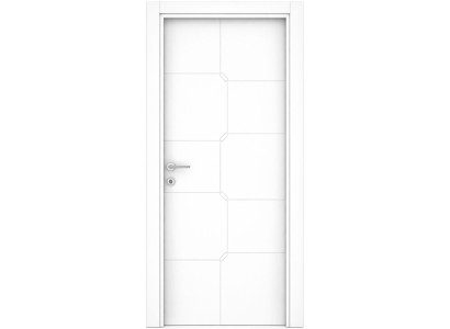 Weiße Holztür für den Innenbereich Melamin-Tür mit geometrischem Muster