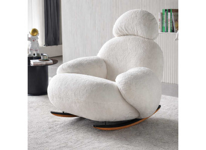 Weißes Schaukelstuhl Design Luxuriös Möbel Wohnzimmer Modernes Sessel