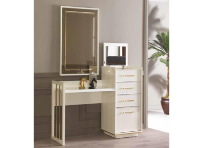 Schminktisch mit Spiegel Design Luxus Konsole Kommode Schlafzimmer Modern Stil