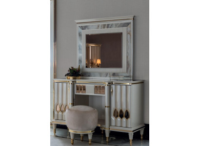 Schminktisch Set Konsolen Tische Spiegel Sideboard Spiegel Holz 2tlg