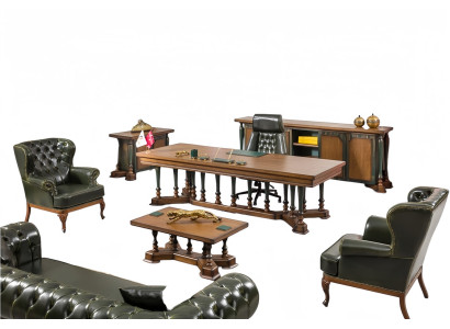 Sofa Set 8tlg Arbeitszimmer Sessel Couchtisch Hochwertig Luxus Schreibtisch 8tlg