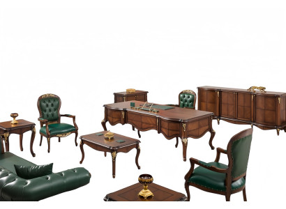 Sofa Set Arbeitszimmer Luxuriös Couchtisch Sideboard Premium Chefsessel 10tlg