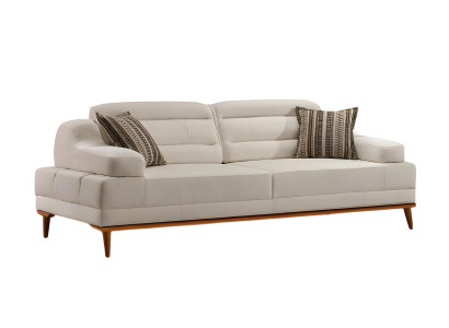 Weißes Stoffsofa 3-Sitzer modernes Design