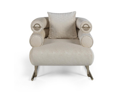 Sessel Weiß Club Lounge Designer Moderne Sessel 1 Sitzer Polster Top-Qualität
