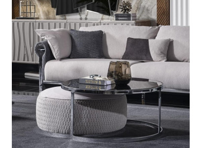 Silberner Metall Couchtisch modern elegant zeitlos