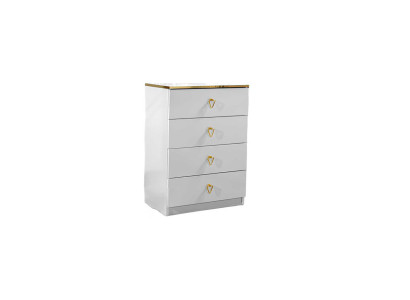 Weiße 4-Schubladen Kommode Stilvolle Schlafzimmer Holzkommode Möbel